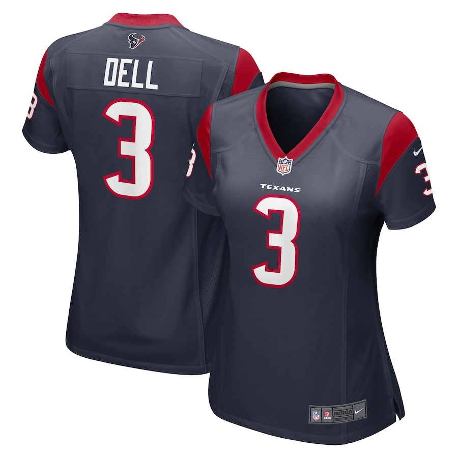 Women's Houston Texans Tank Dell Nike Navy Player Game Jersey - ujerseystore
