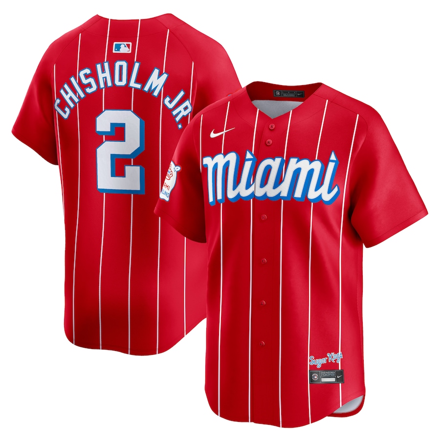 Men's Miami Marlins Jazz Chisholm Jr. Nike Red City Connect Limited Player Jersey - ujerseystore