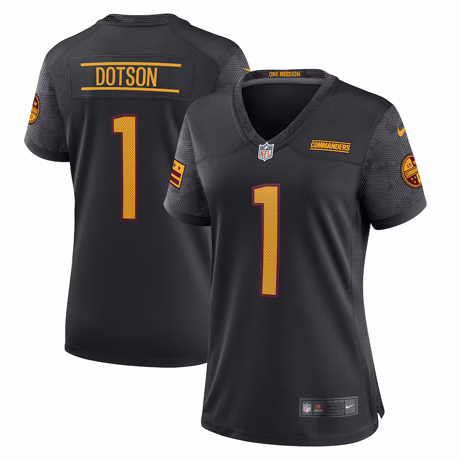 Women's Washington Commanders Jahan Dotson Nike Black Player Jersey - ujerseystore