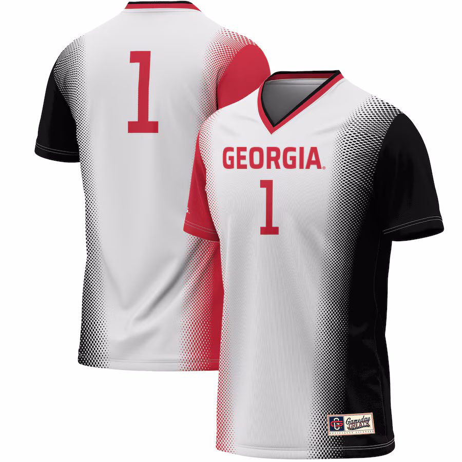 #1 Georgia Bulldogs GameDay Greats Unisex Women's Soccer Lightweight Fashion Jersey - White - ujerseystore