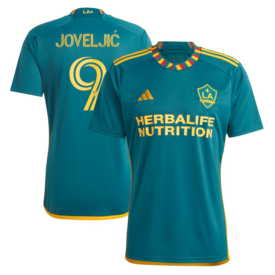 Men's LA Galaxy Dejan Joveljic adidas Green 2023 LA Kit Replica Player Jersey - ujerseystore