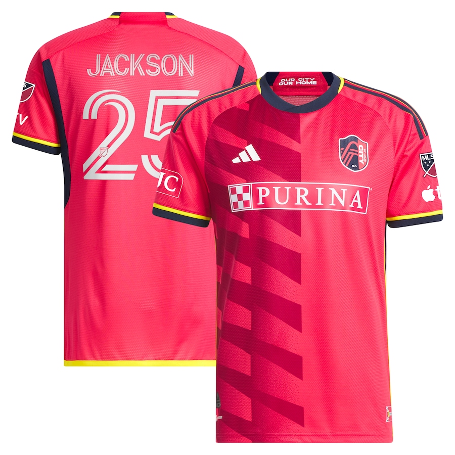 Men's St. Louis City SC Aziel Jackson adidas Red 2024 The Spirit Kit Authentic Player Jersey - ujerseystore