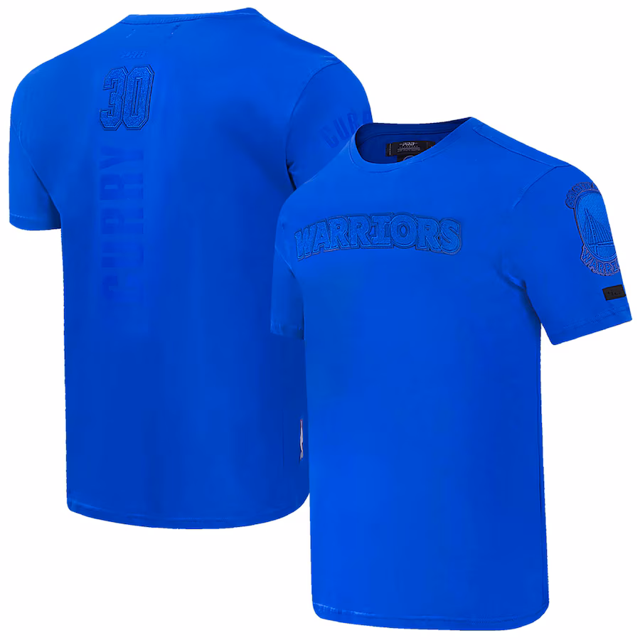 Men's Golden State Warriors Stephen Curry Pro Standard Royal Triple Tonal Player T-Shirt - ujerseystore