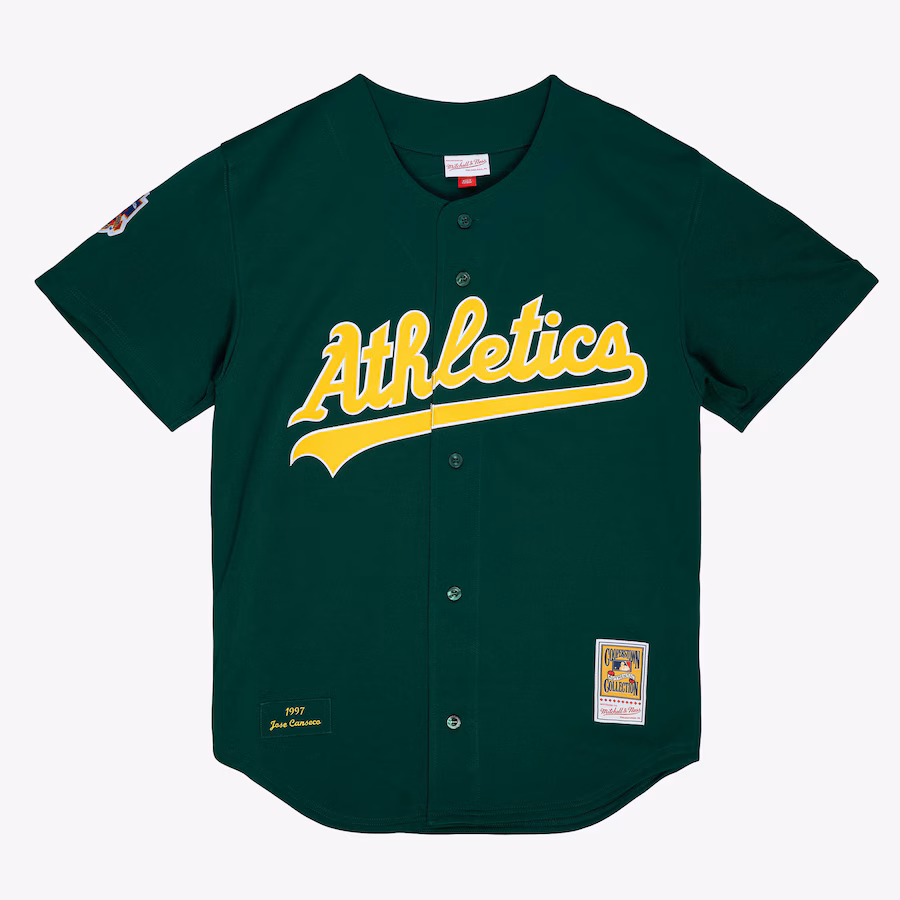 Men's Athletics Jose Canseco Green Cooperstown Collection 1997 Authentic Player Jersey - ujerseystore