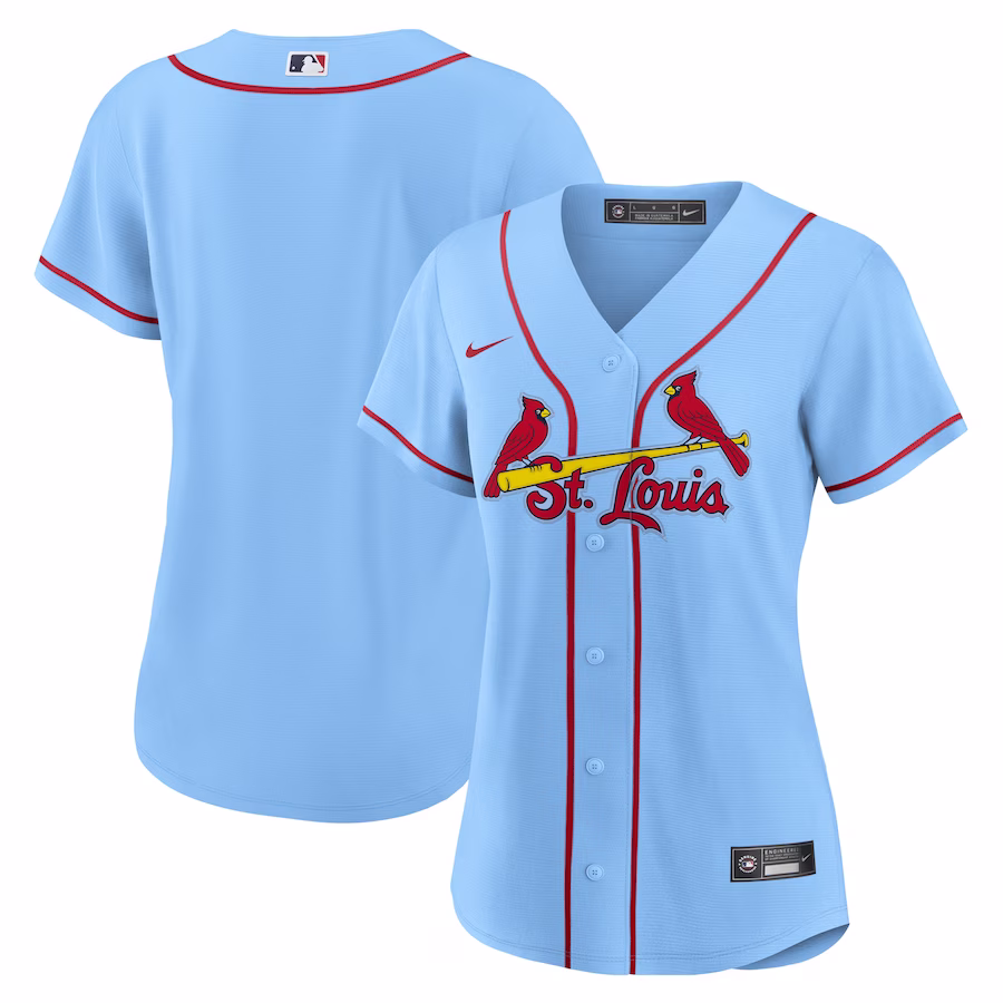 Women's St. Louis Cardinals Nike Light Blue Alternate Replica Team Jersey - ujerseystore