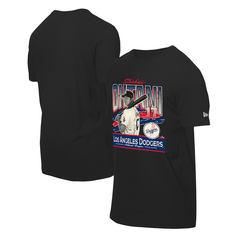 Men's Los Angeles Dodgers Shohei Ohtani New Era Black Batter Up T-Shirt - ujerseystore