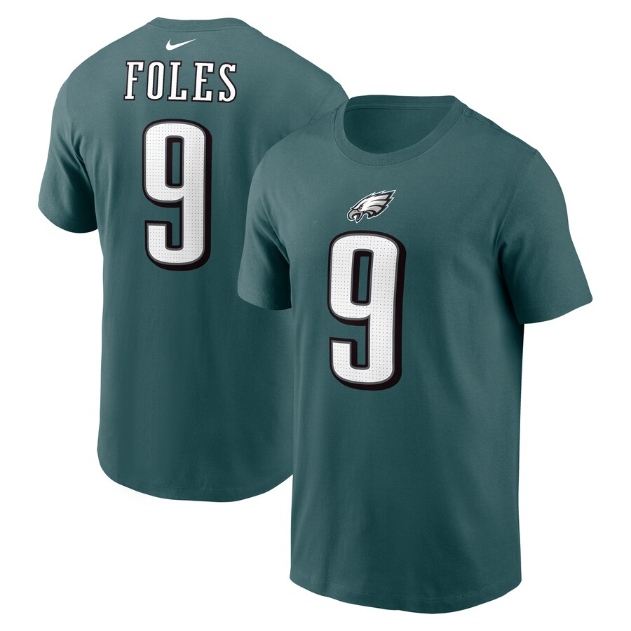 Men's Philadelphia Eagles Nick Foles Nike Midnight Green Retired Player Name & Number T-Shirt - ujerseystore