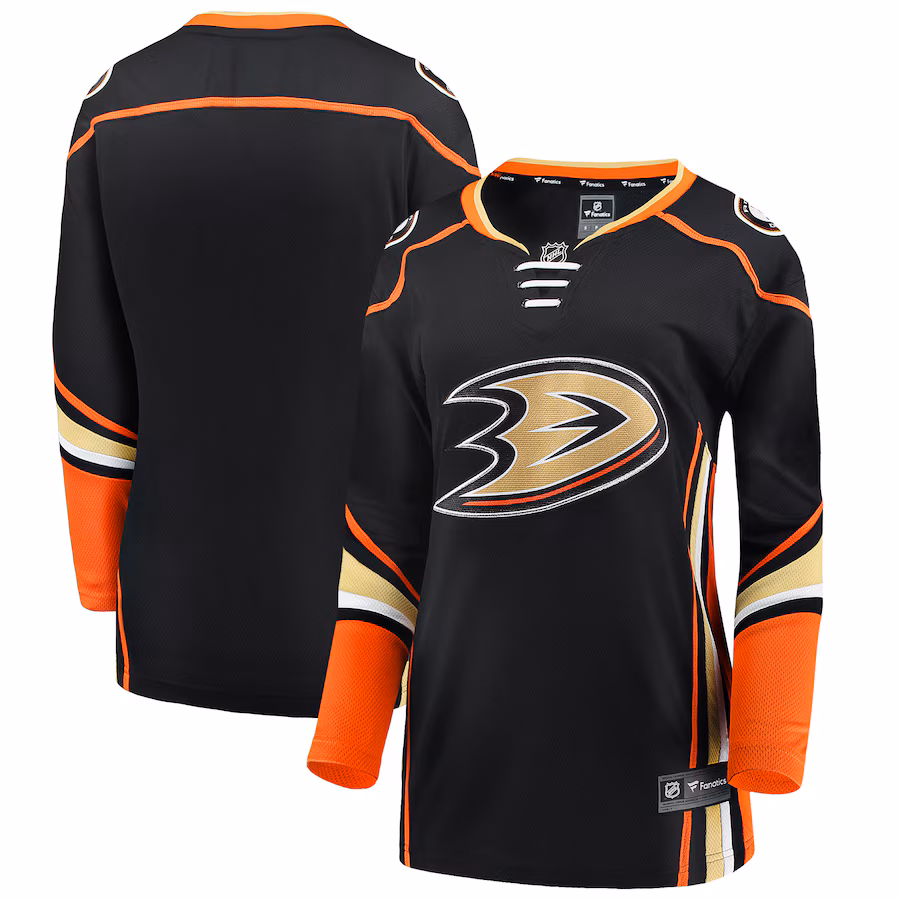 Women's Anaheim Ducks Fanatics Black Breakaway Home Jersey - ujerseystore