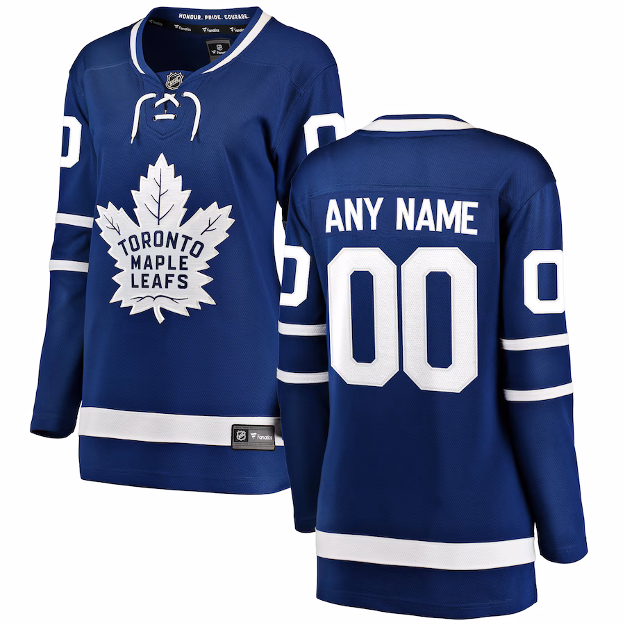 Women's Toronto Maple Leafs Fanatics Blue Home Breakaway Custom Jersey - ujerseystore
