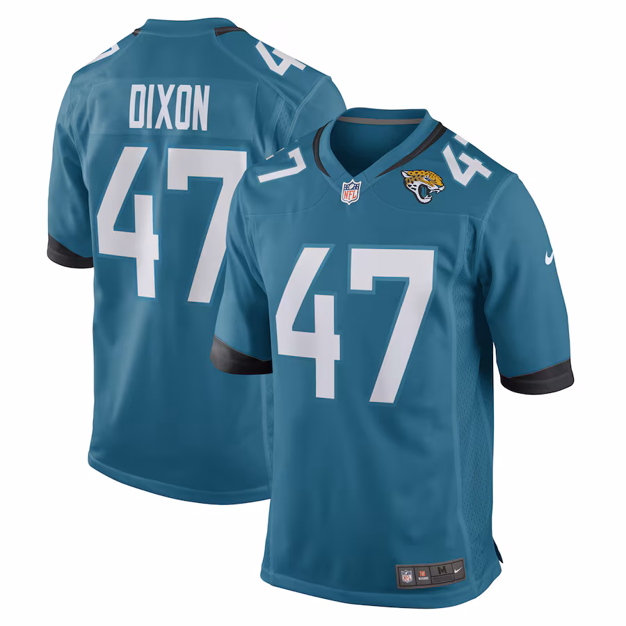 Men's De'Shaan Dixon Jacksonville Jaguars Nike Teal Team Game Player Jersey - ujerseystore