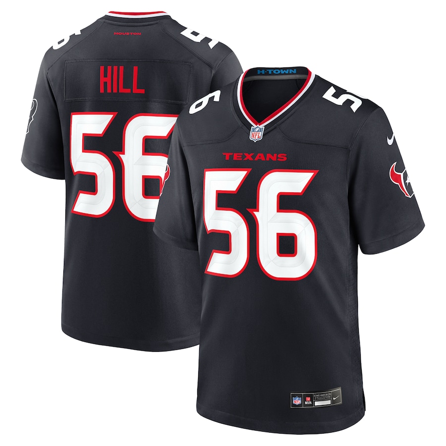 Men's Houston Texans Jamal Hill Nike Navy Team Game Jersey - ujerseystore