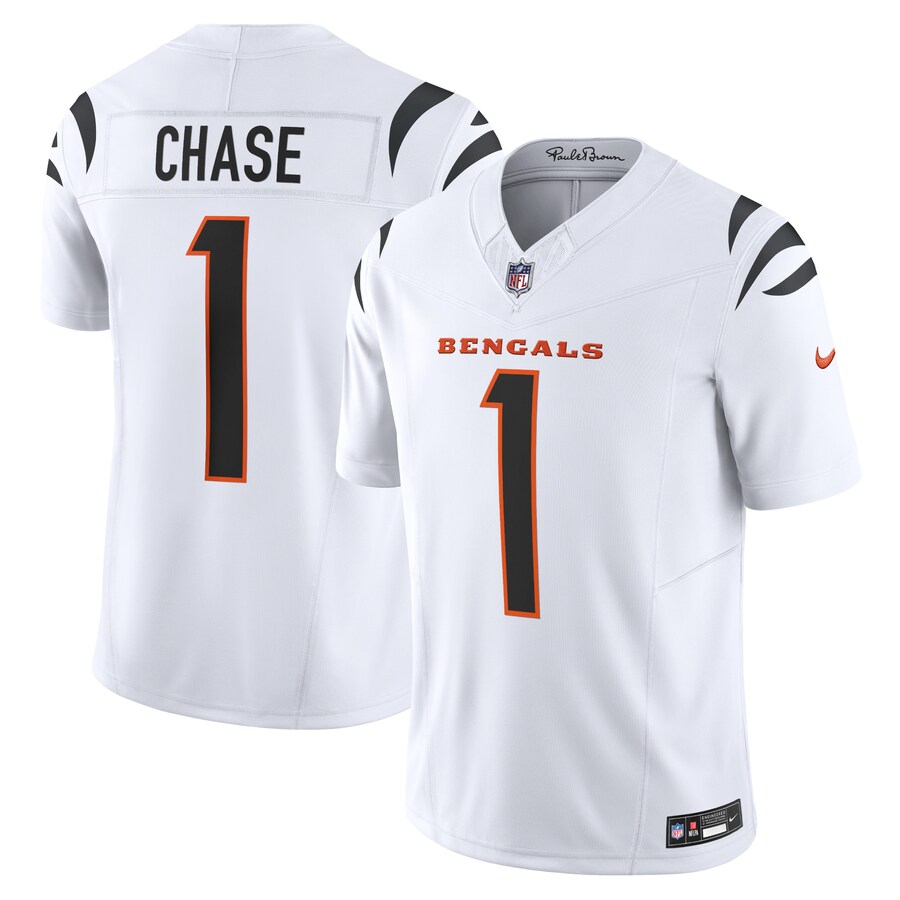 Men's Cincinnati Bengals Ja'Marr Chase Nike White Vapor F.U.S.E. Limited Jersey - ujerseystore