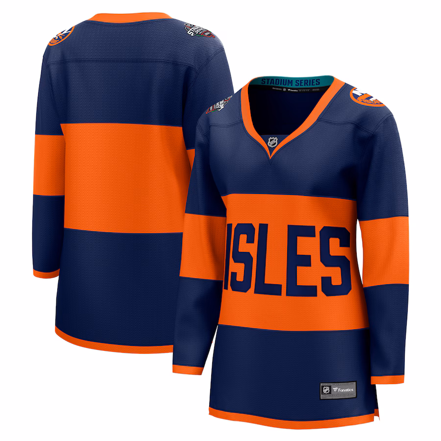 Women's New York Islanders Fanatics Navy 2024 NHL Stadium Series Breakaway Jersey - ujerseystore