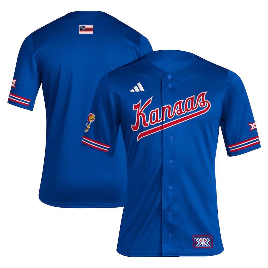 Kansas Jayhawks adidas Reverse Retro Replica Baseball Jersey - Royal - ujerseystore