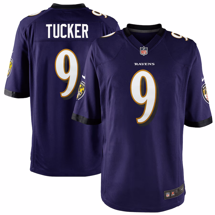 Youth Baltimore Ravens Justin Tucker Nike Purple Game Jersey - ujerseystore
