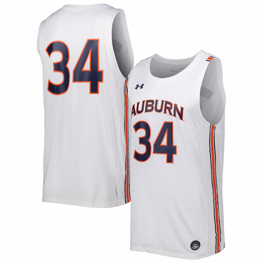 Auburn Tigers Under Armour Replica Basketball Jersey - White - ujerseystore