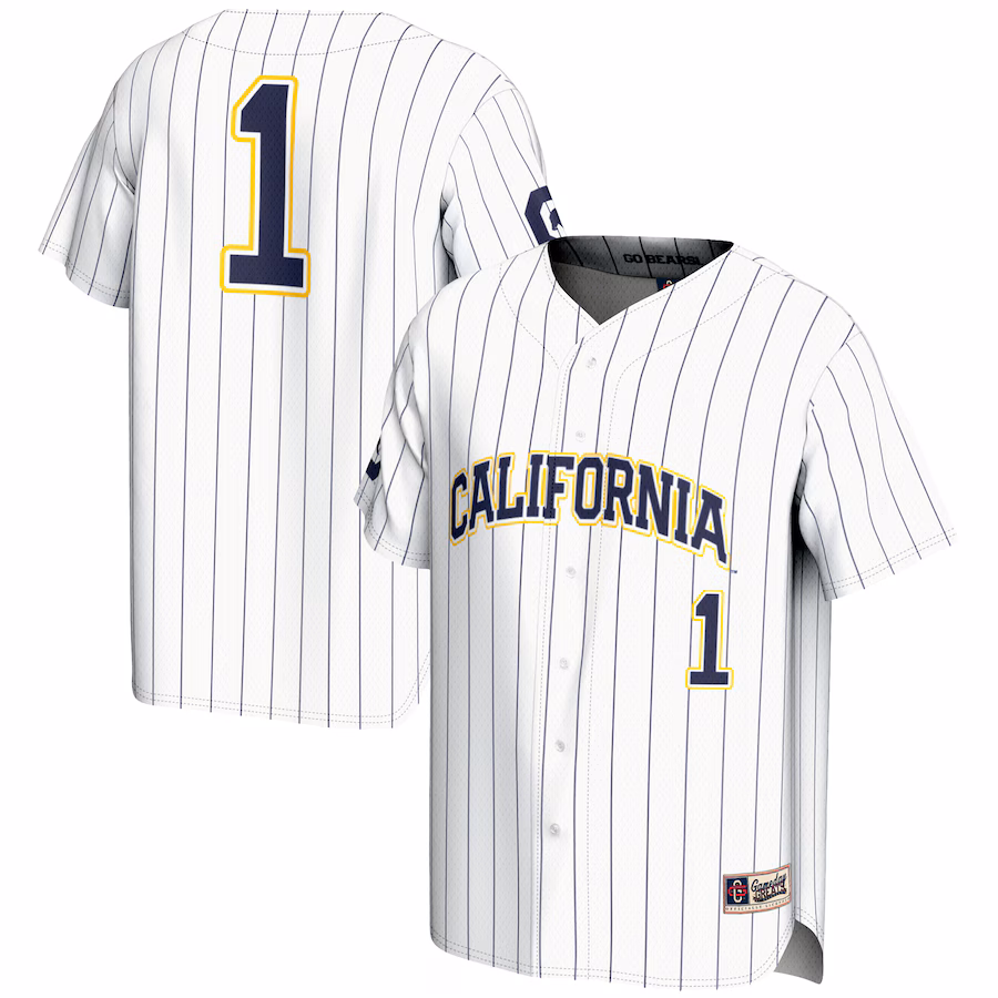 Men's GameDay Greats #1 White Cal Bears Lightweight Baseball Fashion Jersey - ujerseystore