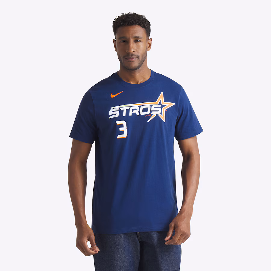 Men's Houston Astros Jeremy Peña Nike Navy 2025 City Connect Fuse Name & Number T-Shirt - ujerseystore