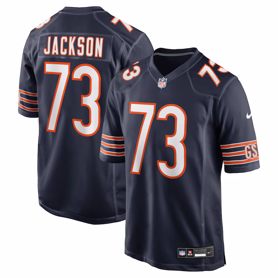 Men's Chicago Bears Jonah Jackson Nike Navy Team Game Jersey - ujerseystore
