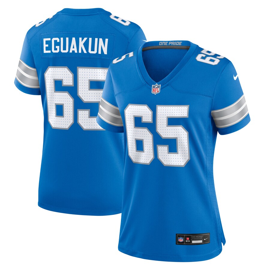 Women's Detroit Lions Kingsley Eguakun Nike  Blue Game Jersey - ujerseystore
