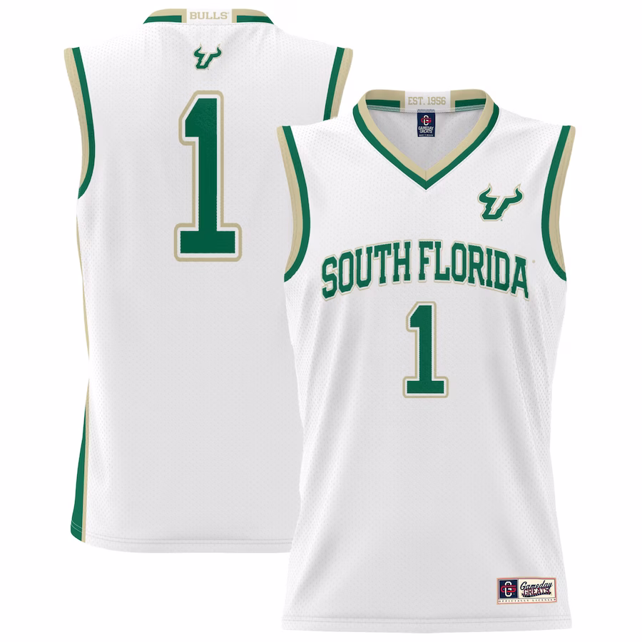 #1 South Florida Bulls GameDay Greats Youth Lightweight Basketball Jersey - White - ujerseystore