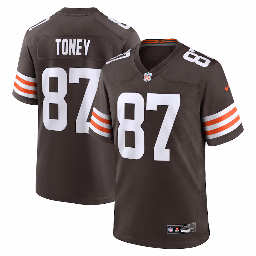 Men's Cleveland Browns Kadarius Toney Nike Brown Team Game Jersey - ujerseystore