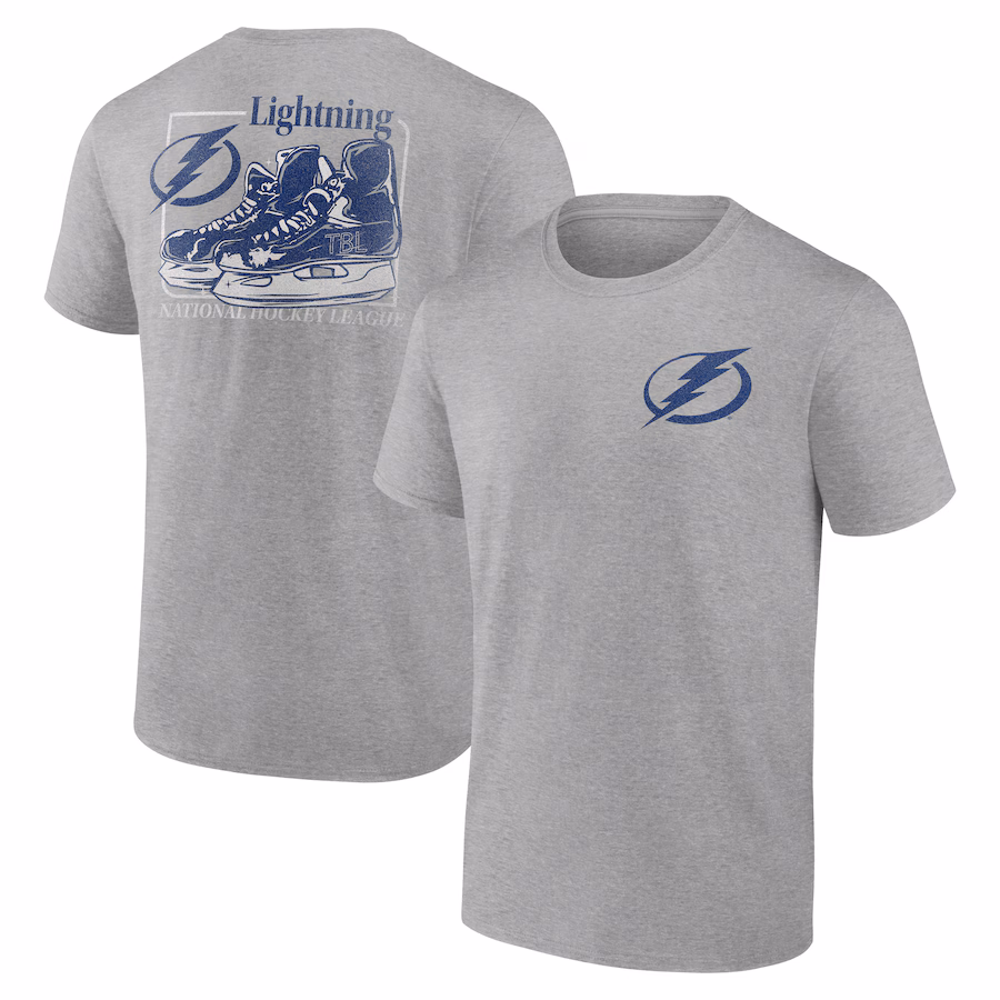 Men's Tampa Bay Lightning Heather Gray Glory Skates T-Shirt - ujerseystore