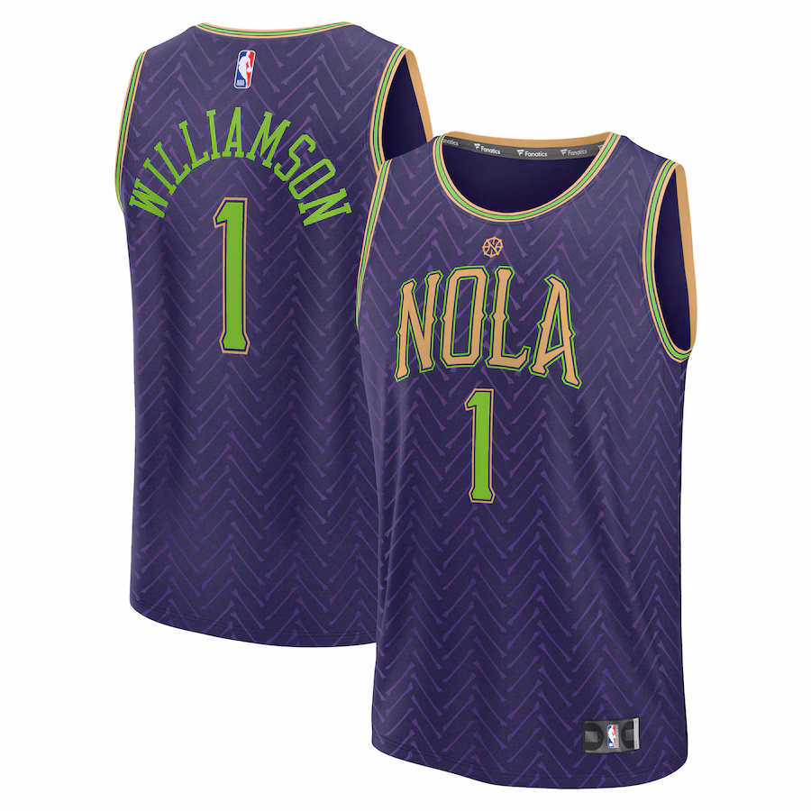 Men's New Orleans Pelicans Zion Williamson Fanatics Purple 2024/25 Fast Break Player Jersey - City Edition - ujerseystore