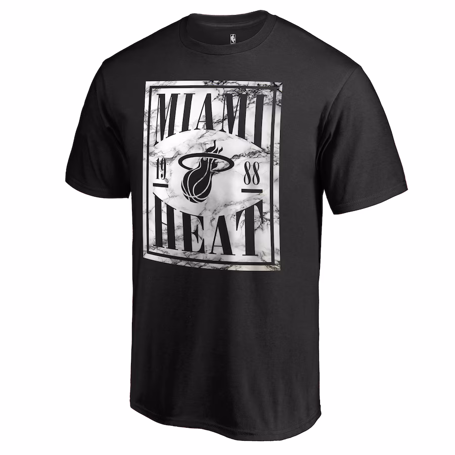 Men's Miami Heat Black Court Vision T-Shirt - ujerseystore