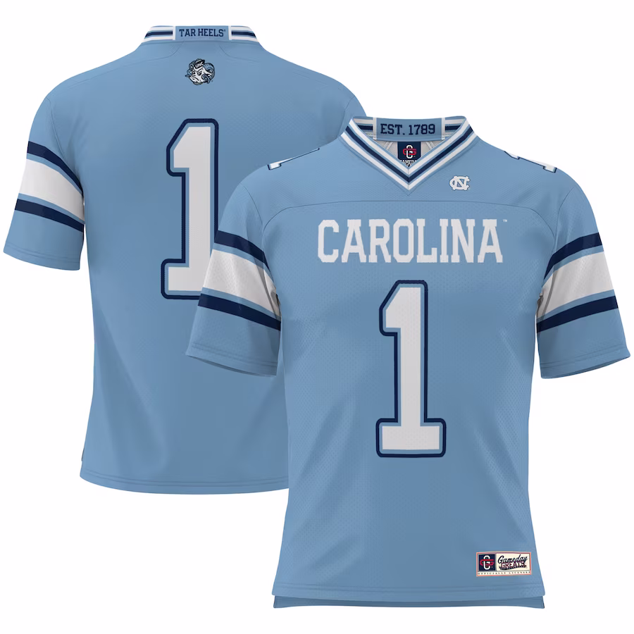 North Carolina Tar Heels GameDay Greats Youth #1 Football Jersey - Carolina Blue - ujerseystore