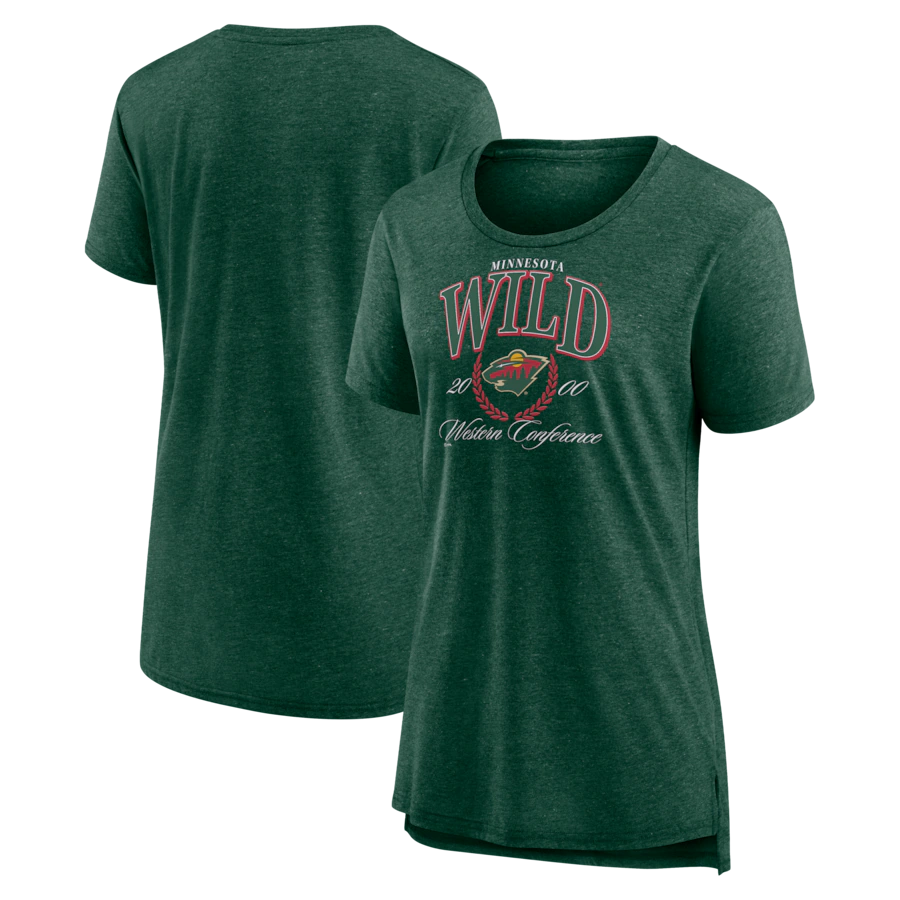Women's Minnesota Wild Green Reign Supreme Tri-Blend T-Shirt - ujerseystore