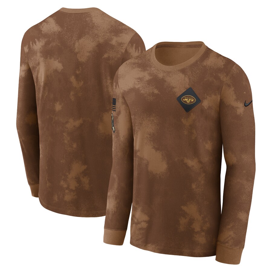 Men's New York Jets  Nike Brown Salute To Service Long Sleeve T-Shirt - ujerseystore