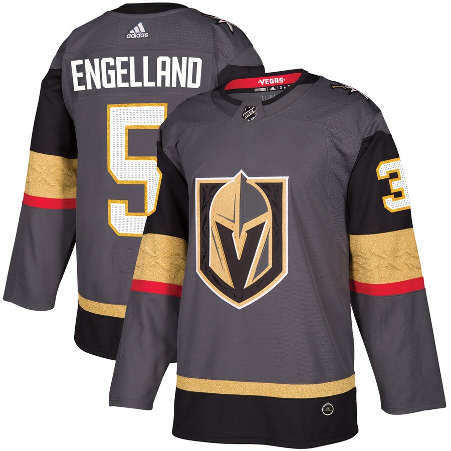 Men's Vegas Golden Knights Deryk Engelland adidas Gray Alternate Authentic Player Jersey - ujerseystore