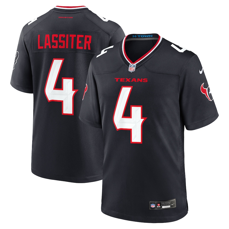 Men's Houston Texans Kamari Lassiter Nike Navy Team Game Jersey - ujerseystore