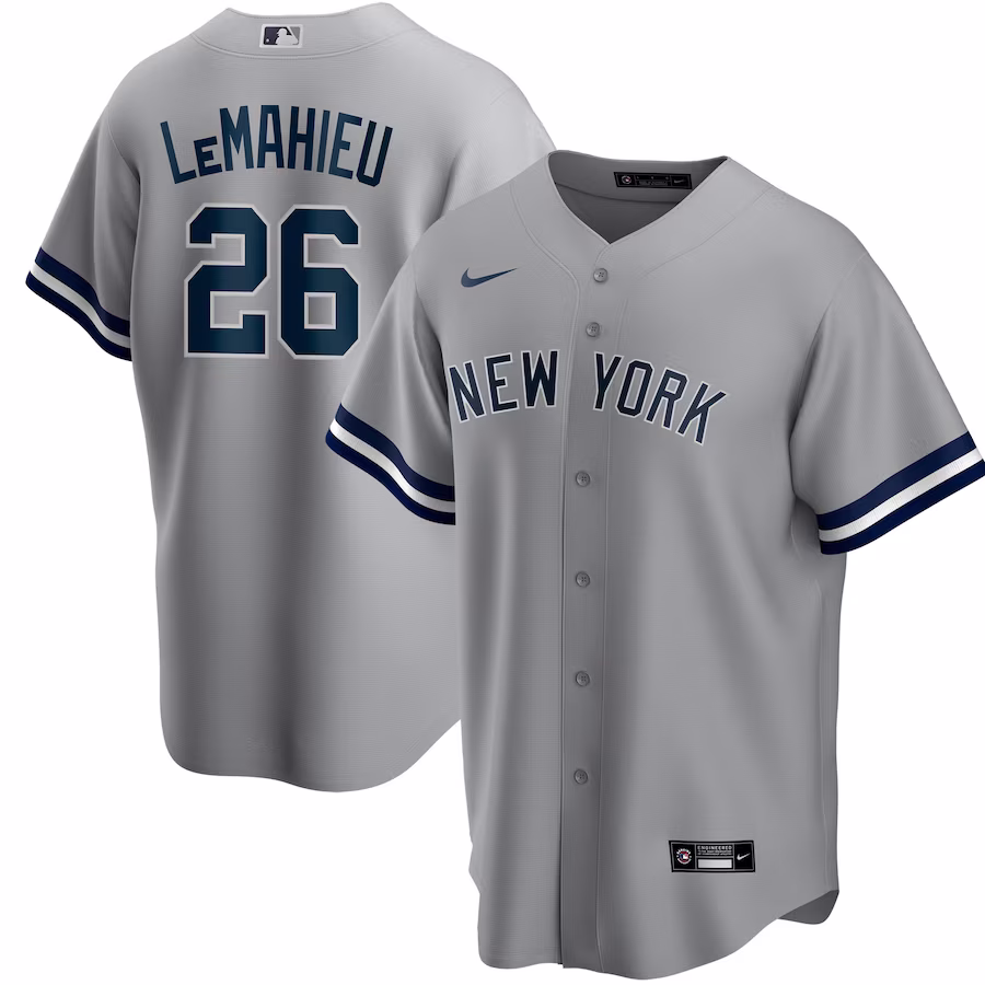 Men's New York Yankees DJ LeMahieu Nike Gray Road Replica Player Jersey - ujerseystore