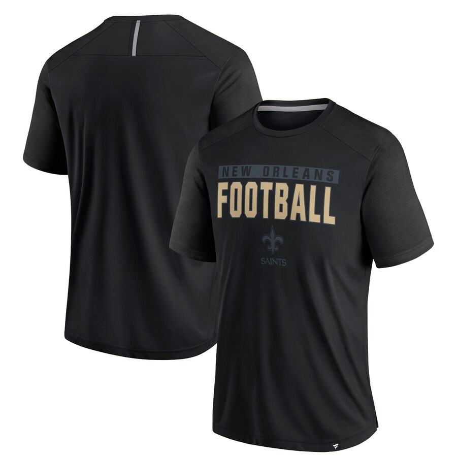 Men's New Orleans Saints  Fanatics Black Defender Blackout T-Shirt - ujerseystore