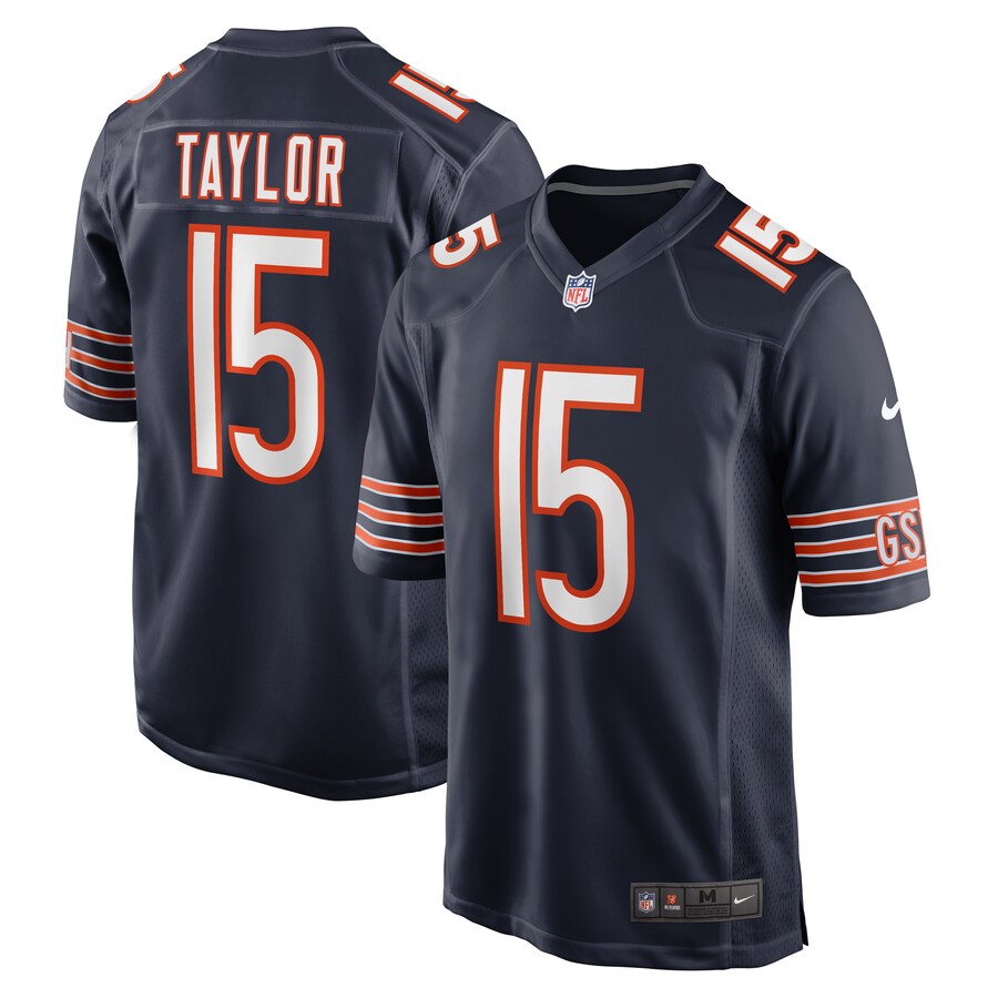 Men's Chicago Bears Trent Taylor Nike  Navy Team Game Jersey - ujerseystore