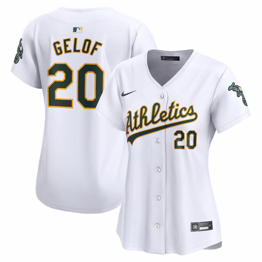 Women's Athletics Zack Gelof Nike White Home Limited Player Jersey - ujerseystore