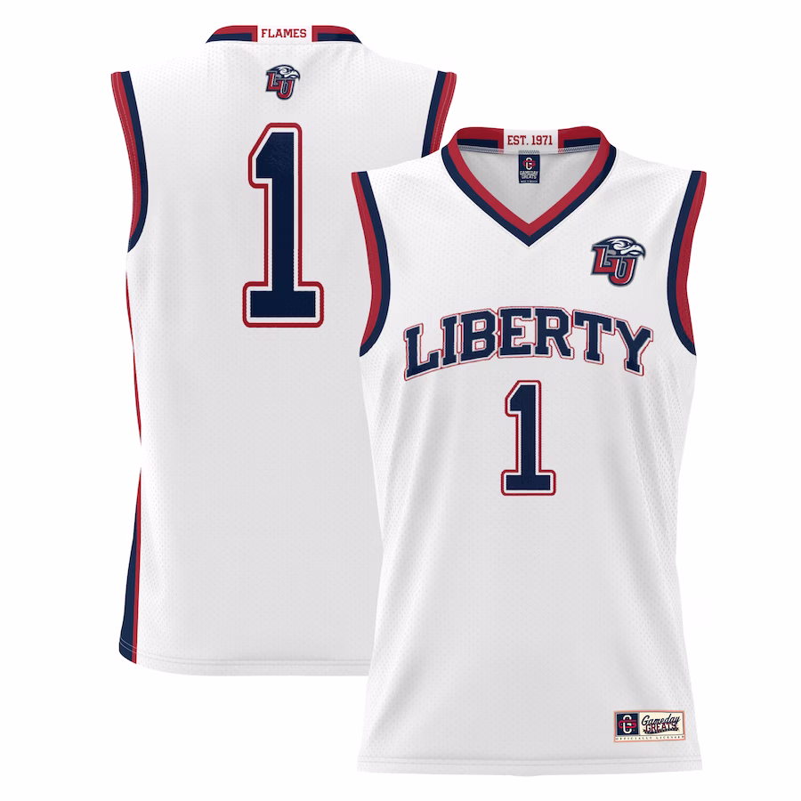 #1 Liberty Flames GameDay Greats Youth Lightweight Basketball Jersey - White - ujerseystore