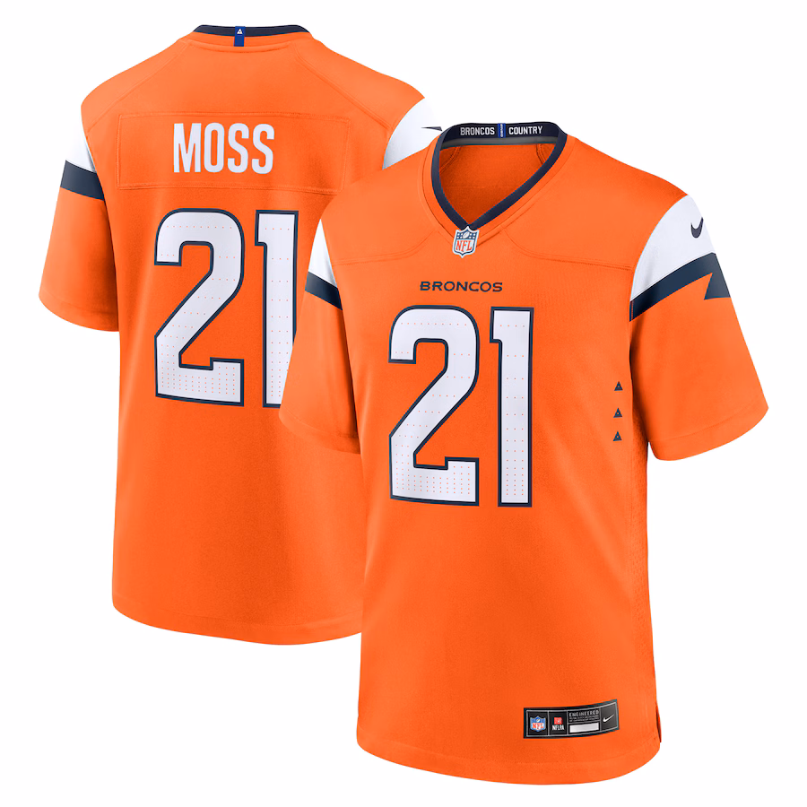 Men's Denver Broncos Riley Moss Nike Orange Team Game Jersey - ujerseystore