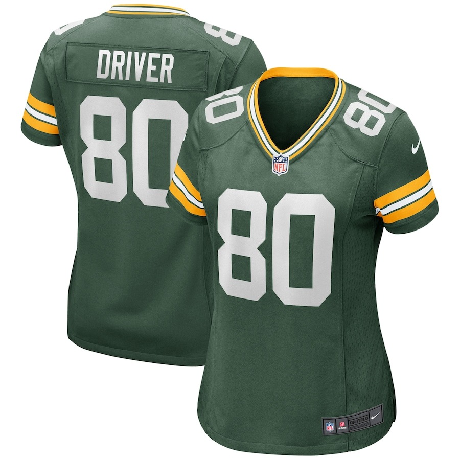 Women's Green Bay Packers Donald Driver Nike Green Game Retired Player Jersey - ujerseystore