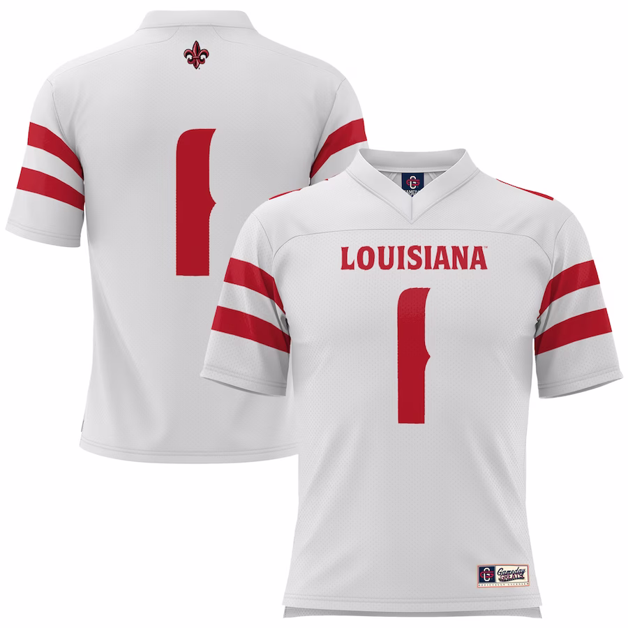 #1 Louisiana Ragin' Cajuns GameDay Greats Youth Football Jersey - White - ujerseystore