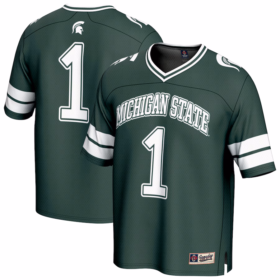 Unisex GameDay Greats #1 Green Michigan State Spartans Lightweight Collegiate Football Fashion Jersey - ujerseystore