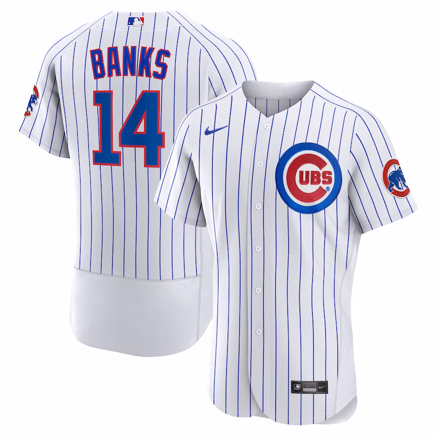Men's Chicago Cubs Ernie Banks Nike White Home Authentic Retired Player Jersey - ujerseystore