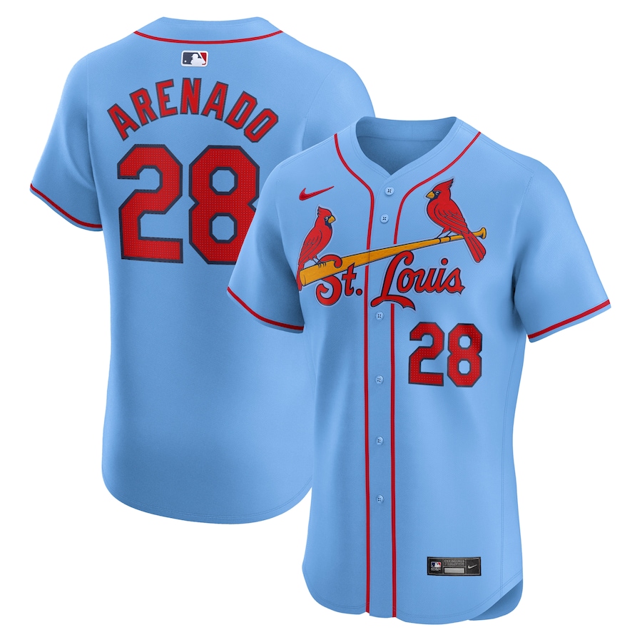 Men's St. Louis Cardinals Nolan Arenado Nike Light Blue Alternate Elite Player Jersey - ujerseystore