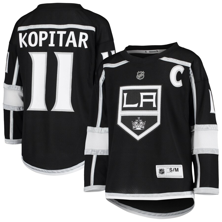 Youth Los Angeles Kings Anze Kopitar Black Home Replica Player Jersey - ujerseystore