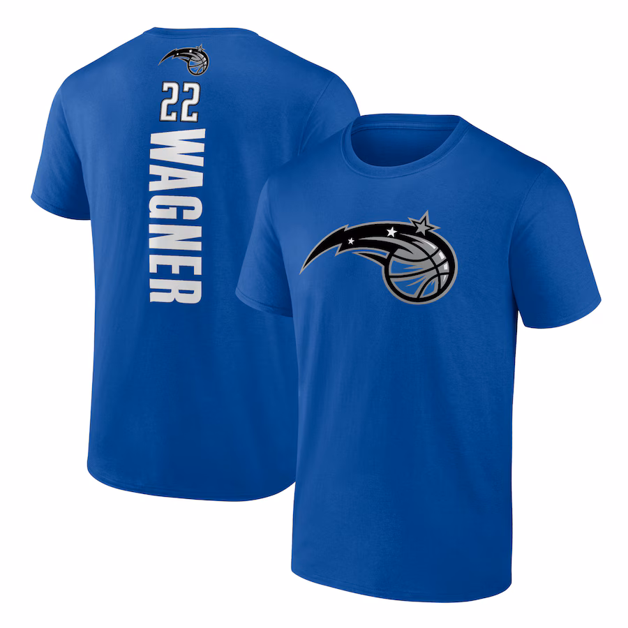 Men's Orlando Magic Franz Wagner Blue Playmaker Name & Number T-Shirt - ujerseystore