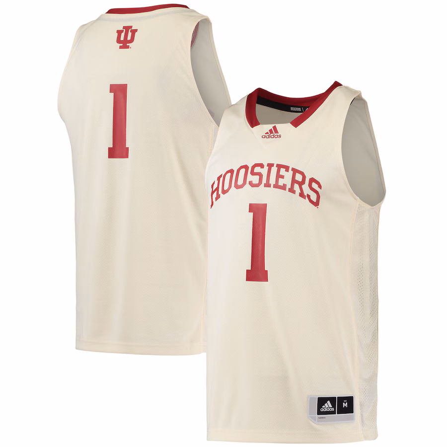 Men's adidas #1 Cream Indiana Hoosiers Swingman Basketball Jersey - ujerseystore