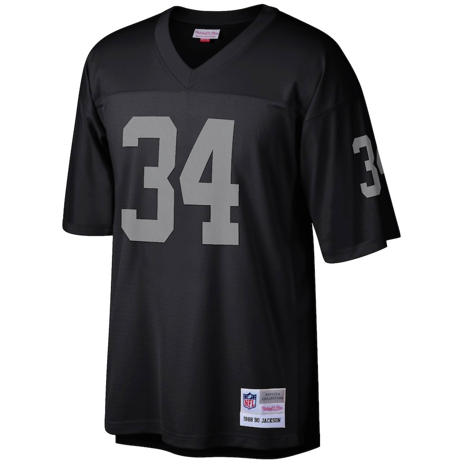 Men's Las Vegas Raiders Bo Jackson Mitchell & Ness Black Legacy Replica Jersey - ujerseystore