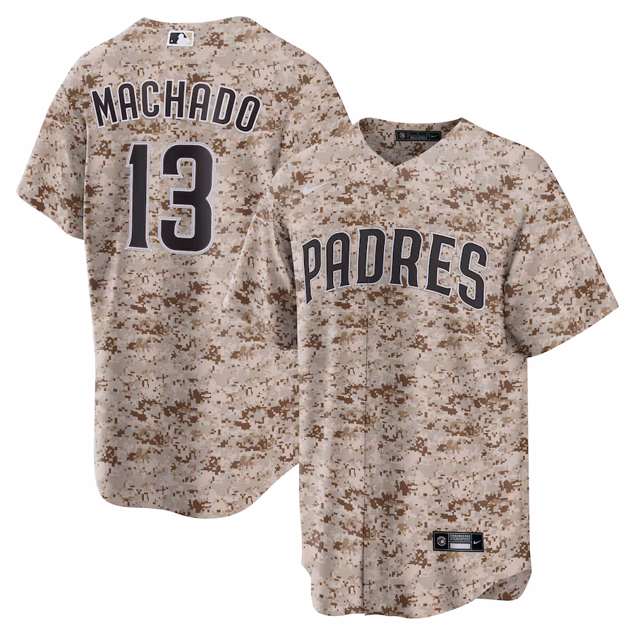Men's San Diego Padres Manny Machado Nike Camo USMC Alternate Replica Player Jersey - ujerseystore